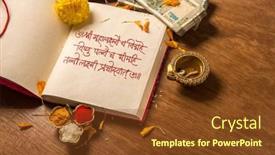  Presentation with illuminate - PPT layouts enhanced with lakshmi-mantra-means-give background and a tawny brown colored foreground