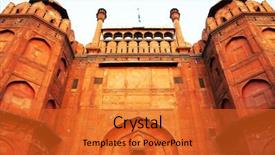 Presentation with india fort - Presentation theme with lal qila - red fort background and a red colored foreground