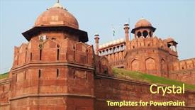  Presentation with india fort - Beautiful PPT layouts featuring lal qila - red fort backdrop and a tawny brown colored foreground