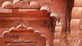  Presentation with india fort - PPT layouts enhanced with lal qila - red fort background and a red colored foreground