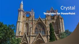  Presentation with architecture mosque - Cool new slides with lala-mustafa-pasha-mosque backdrop and a teal colored foreground