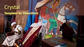  Presentation with lalibela - Slide set consisting of lalibela-ethiopia-january-16-priest background and a tawny brown colored foreground