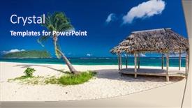  Presentation with samoa - Colorful theme enhanced with lalomanu-beach-with-open-huts backdrop and a ocean colored foreground
