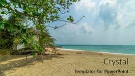  Presentation with thailand - Presentation design with lamai-beach-in-koh-samui background and a coral colored foreground