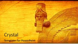  Presentation with deity - Presentation theme with lamassu - human-headed winged bull background and a gold colored foreground