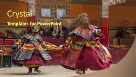  Presentation with festival dance - Audience pleasing slide deck consisting of lamayuru-india-june-21-2017 backdrop and a tawny brown colored foreground