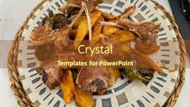  Presentation with french fries - Slide deck having lamb-chops-with-french-fries background and a  colored foreground