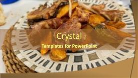  Presentation with french fries - Slide deck consisting of lamb-chops-with-french-fries background and a red colored foreground