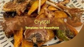  Presentation with french fries - Presentation having lamb-chops-with-french-fries background and a tawny brown colored foreground