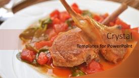  Presentation with tomato - PPT theme consisting of lamb-cutlets-with-roasted-tomato background and a red colored foreground