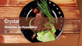  Presentation with ribs - Theme enhanced with lamb grill - served meat spiced barbecued ribs background and a tawny brown colored foreground