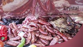  Presentation with medieval artsa - PPT theme having lamb in a medieval fair background and a violet colored foreground