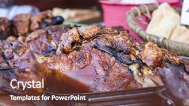  Presentation with fair - Slide set featuring lamb in a medieval fair background and a  colored foreground