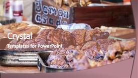  Presentation with ag fair - PPT theme enhanced with lamb in a medieval fair background and a coral colored foreground