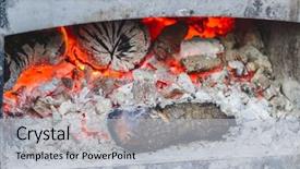  Presentation with cooking templeat - Beautiful slide set featuring lamb in a medieval fair backdrop and a light gray colored foreground