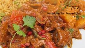  Presentation with rice - Cool new presentation theme with lamb-jalfrezi-with-bombay-aloo backdrop and a gold colored foreground