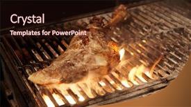  Presentation with charcoal - Cool new PPT theme with lamb leg being fried backdrop and a  colored foreground