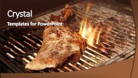  Presentation with charcoal - Cool new presentation theme with lamb leg being fried backdrop and a  colored foreground