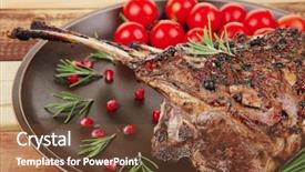  Presentation with ribs - Amazing slide deck having lamb meat - image of grilled ribs served backdrop and a tawny brown colored foreground