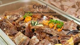  Presentation with meat - Slide set featuring lamb meat in a heated background and a coral colored foreground