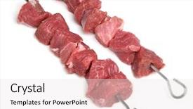  Presentation with bbq - Presentation consisting of lamb meat threaded background and a sky blue colored foreground