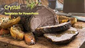  Presentation with vegetable cutting board - Amazing theme having lamb roast on cutting board backdrop and a tawny brown colored foreground