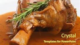  Presentation with white wine and red - Amazing PPT theme having lamb shank cooked in red backdrop and a  colored foreground