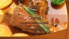  Presentation with food red - Slides consisting of lamb shank in red wine background and a red colored foreground