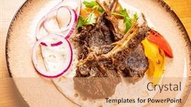  Presentation with hydroponics vegetables hydroponic vegetable - Slides consisting of lamb-with-grilled-vegetables background and a coral colored foreground