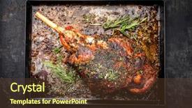  Presentation with sheet metal - Slides with lamb with spice and herb background and a tawny brown colored foreground