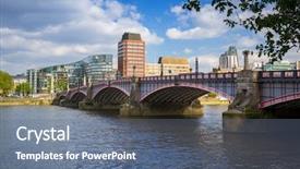  Presentation with london - Presentation theme with lambeth bridge at thames river in london uk background and a ocean colored foreground