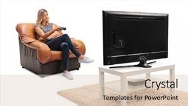  Presentation with dull - Amazing slide deck having lame - bored woman seated backdrop and a  colored foreground