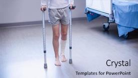  Presentation with hospital quality improvement - Amazing PPT layouts having lame - girl walking with crutches backdrop and a lemonade colored foreground