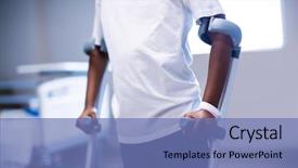  Presentation with walking - Theme consisting of lame - mid section of girl walking background and a teal colored foreground