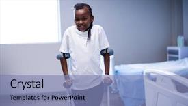  Presentation with walking - Cool new presentation theme with lame - portrait of girl walking backdrop and a light blue colored foreground