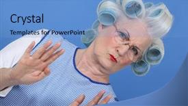  Presentation with white pigeon against the blue - Colorful PPT theme enhanced with laments - grandmother with hair curlers backdrop and a light blue colored foreground