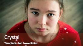  Presentation with teen girl tech - Presentation featuring laments - pensive teen girl face background and a tawny brown colored foreground