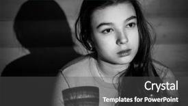  Presentation with teen girl tech - Presentation with laments - pensive teen girl face background and a dark gray colored foreground