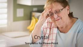  Presentation with sadness woman cry - Beautiful theme featuring laments - sad crying senior adult woman backdrop and a soft green colored foreground