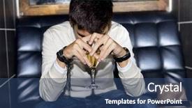  Presentation with night club - Colorful PPT theme enhanced with laments - sad man with glass backdrop and a ocean colored foreground