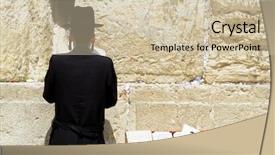  Presentation with jerusalem - Theme with laments - young hasidic jew background and a soft green colored foreground