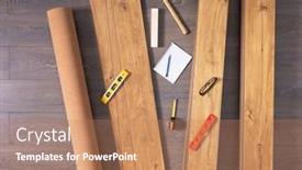  Presentation with wood tools - Colorful slides enhanced with laminate-floor-on-wood-background backdrop and a coral colored foreground