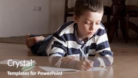  Presentation with child respiratory system - PPT theme enhanced with lamined paper - child does lessons lying background and a  colored foreground