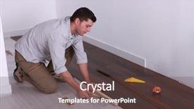  Presentation with flooring - Cool new slides with lamined paper - craftsman putting a wood flooring backdrop and a gray colored foreground