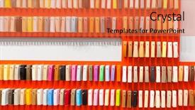  Presentation with balloon decor - Cool new PPT theme with lamined paper - decor clorful palette backdrop and a coral colored foreground