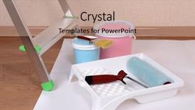  Presentation with paint - Beautiful PPT layouts featuring lamined paper - metal ladder and paint backdrop and a  colored foreground