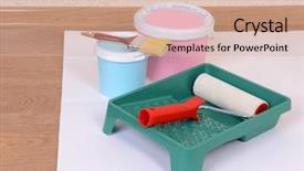  Presentation with paint - Beautiful presentation theme featuring text business credit visiting card backdrop and a yellow colored foreground.