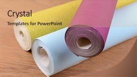  Presentation with wooden floor and gold frame - Presentation theme having lamined paper - wallpapers on wooden floor background and a  colored foreground