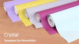  Presentation with floor - Cool new slide set with lamined paper - wallpapers on wooden floor backdrop and a coral colored foreground