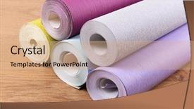  Presentation with wooden floor and gold frame - Colorful presentation design enhanced with lamined paper - wallpapers on wooden floor backdrop and a coral colored foreground